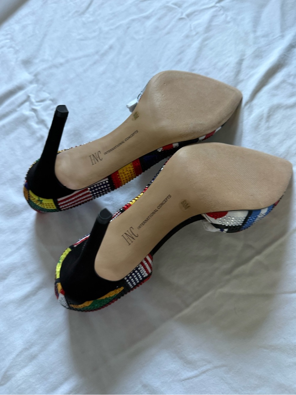 INC International Concepts Colorful Flag Kenjay D'Orsay Heels, Size 8.5 - Picture 10 of 11